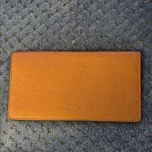 Coach Brown Pebbled Leather Checque Book Holder